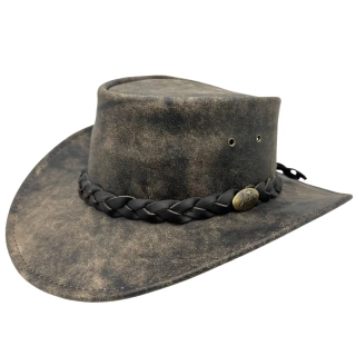 Jacaru Explorer Brown australský kožený klobouk